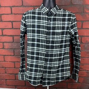 Club Monaco Men's Medium Plaid Flannel‎ Shirt Button Down  Checkered - Classic